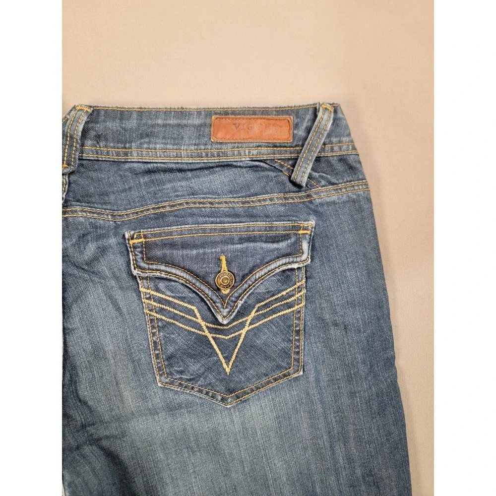 Vigoss Bootcut Jeans Womens 22 Medium Wash Flap Pocket Stretch Denim Blue